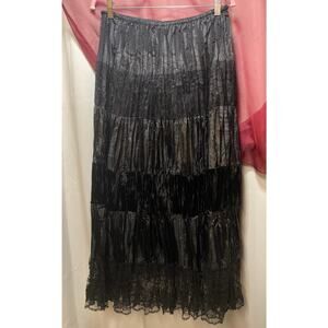 Black lace and velvet, Sunny Leigh maxi skirt, size Large
